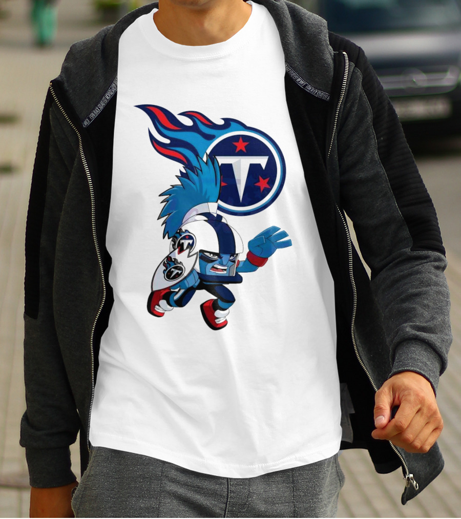Tennessee Titans Rush Zone NFL Cartoon Character 2025 T-Shirt
