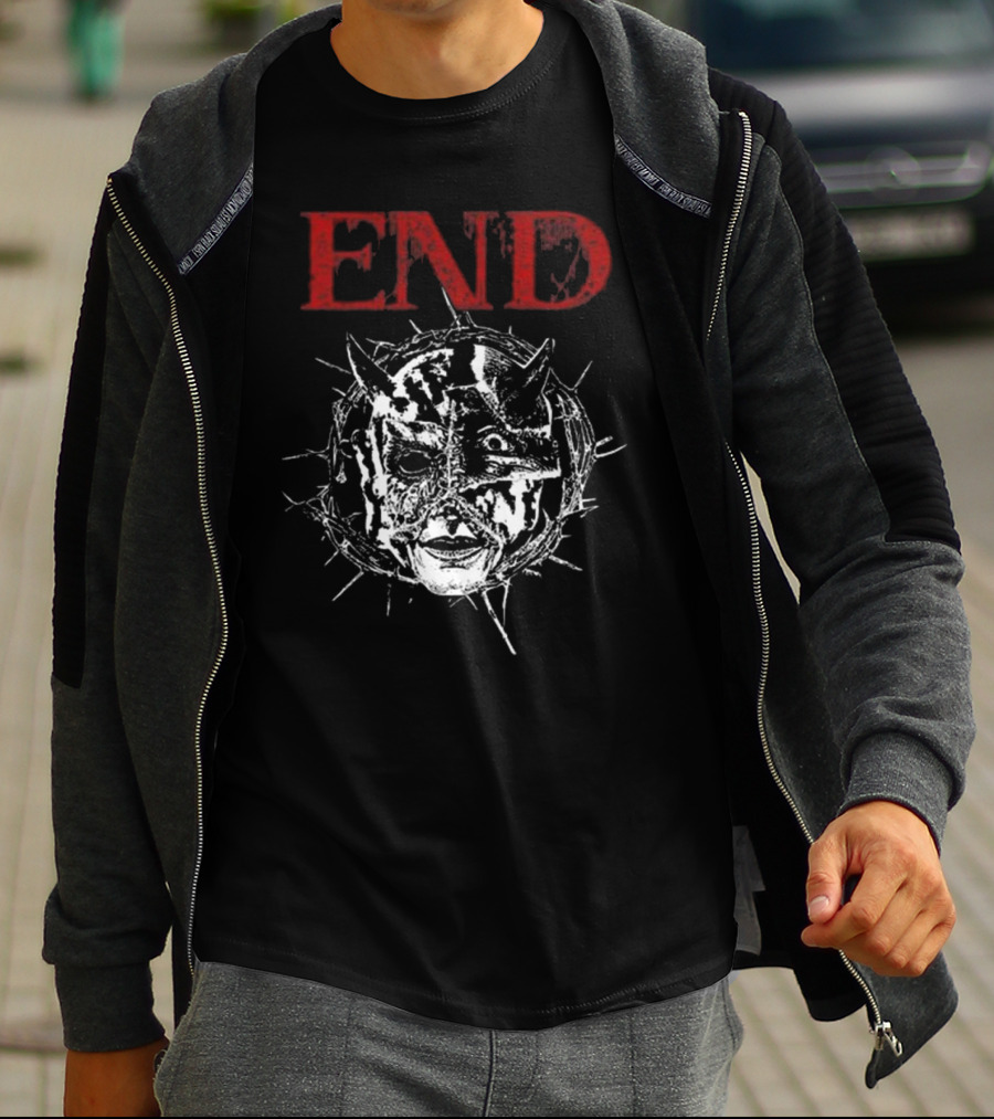 Closed Casket Activities End Distorted Face Thorned Devil Mask T-Shirt