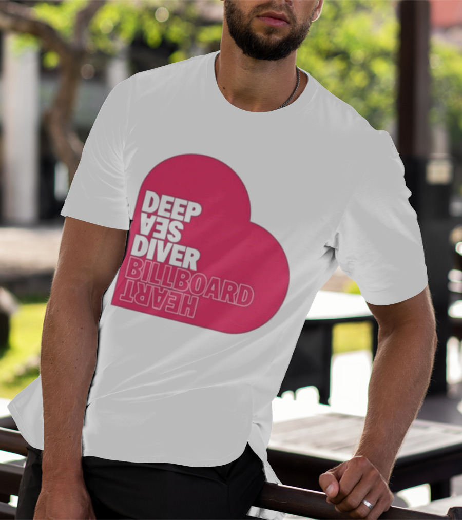 Deep Sea Diver Pink Billboard Heart T-Shirt