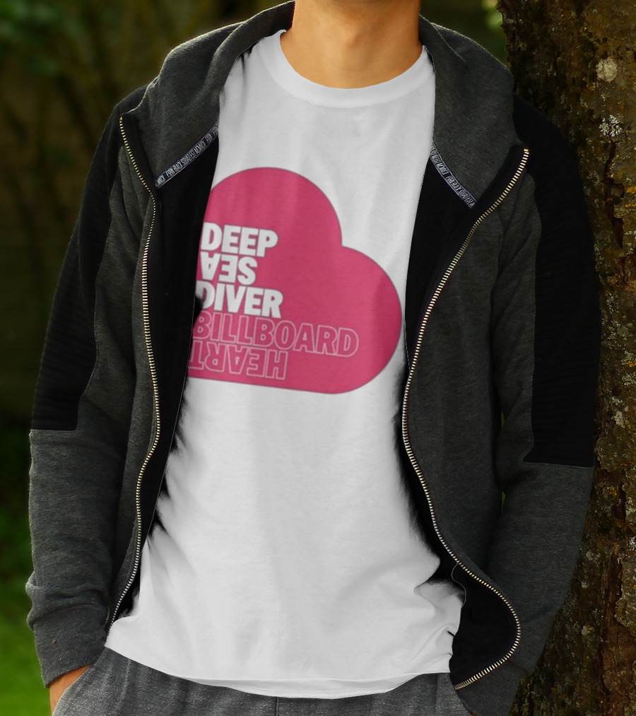 Deep Sea Diver Pink Billboard Heart T-Shirt