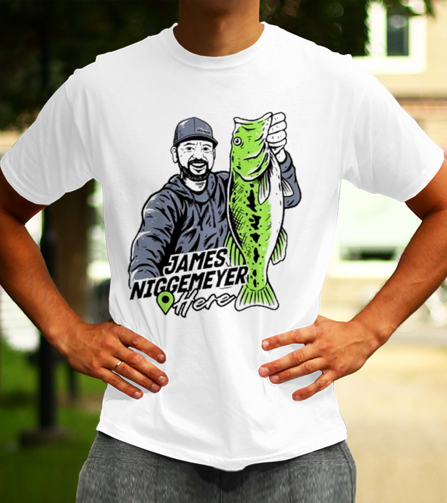 James Niggemeyer Here Holding Green Fish T-Shirt