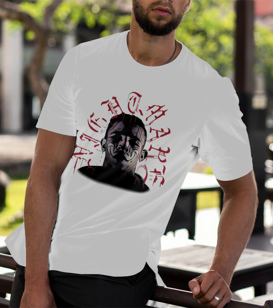 2025 Carlos Prates Nightmare Face With Red Gothic Text T-Shirt