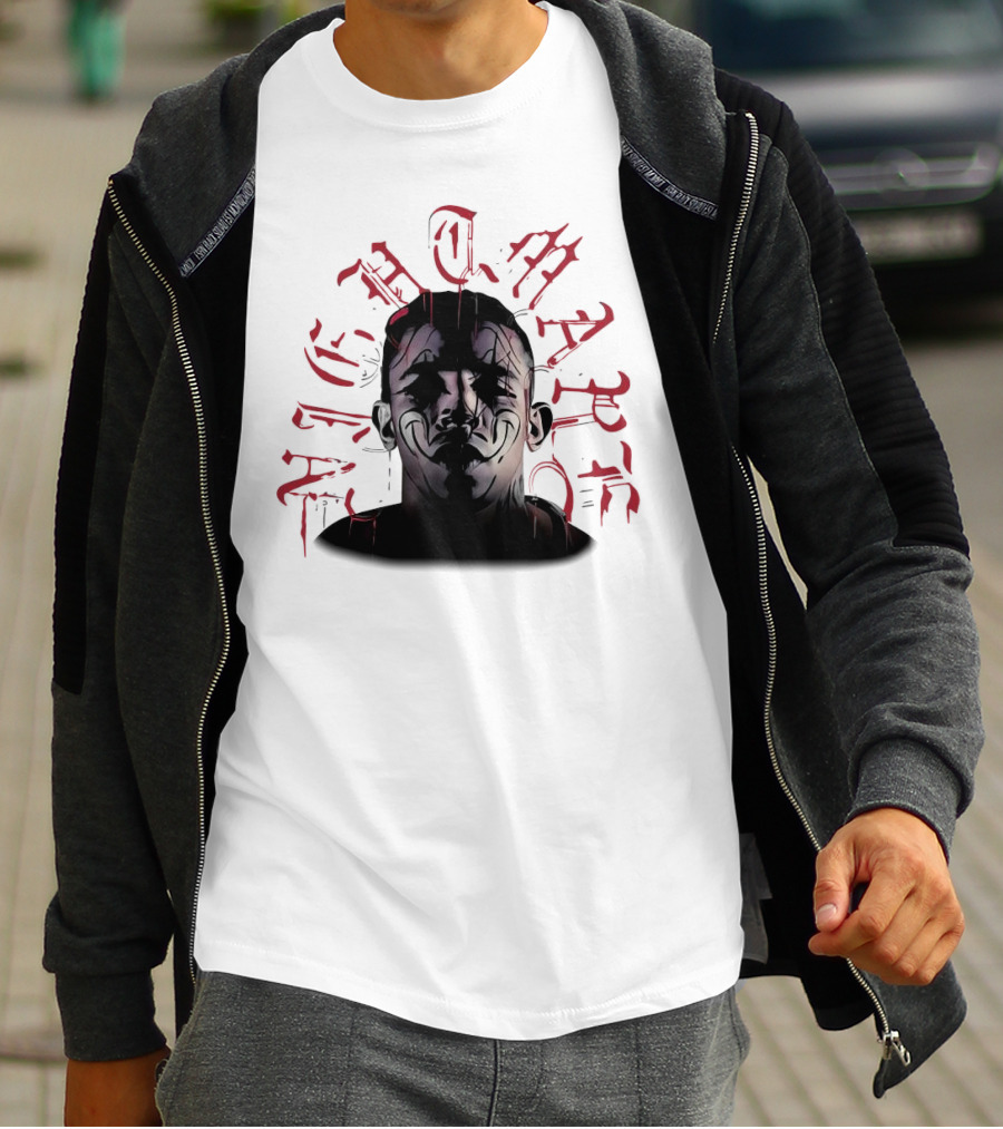 2025 Carlos Prates Nightmare Face With Red Gothic Text T-Shirt