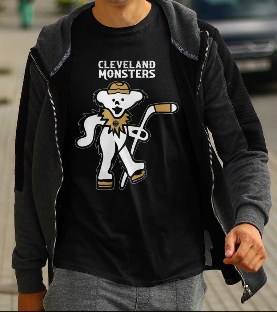 Cleveland Monsters 2025 Grateful Dead Bear Hockey Night T-Shirt