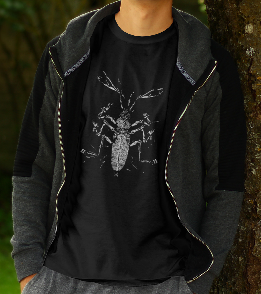 Mega Mart Subpop Clipping Dead Channel Insect Graphic On Black Sky T-Shirt