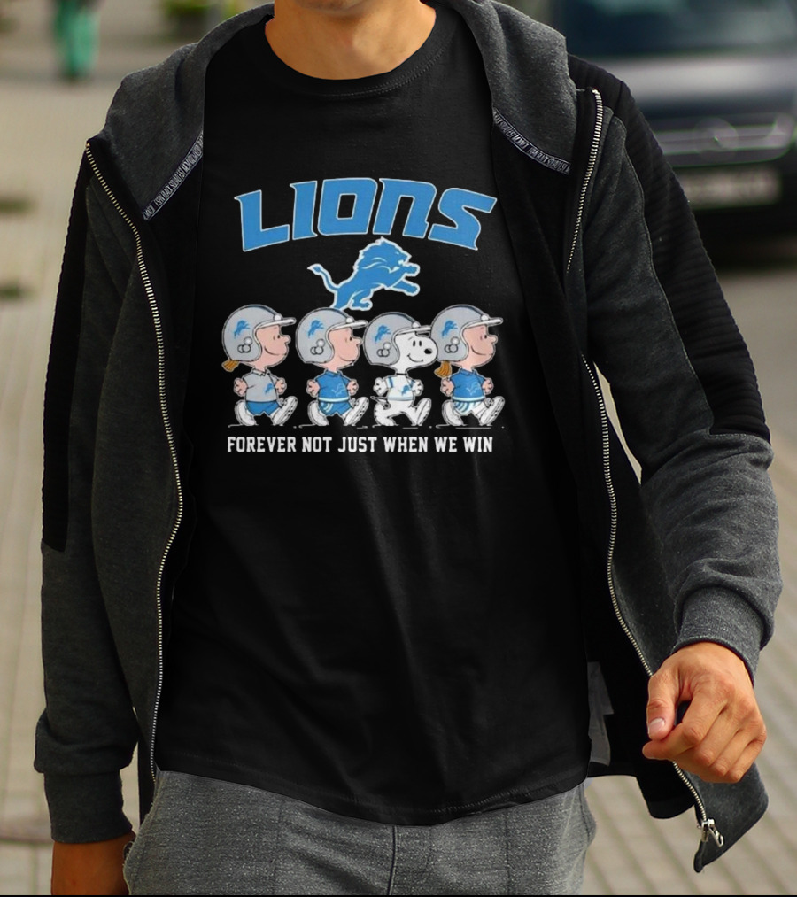 Lions Forever Not Just When We Win Peanuts Detroit 2025 T-Shirt