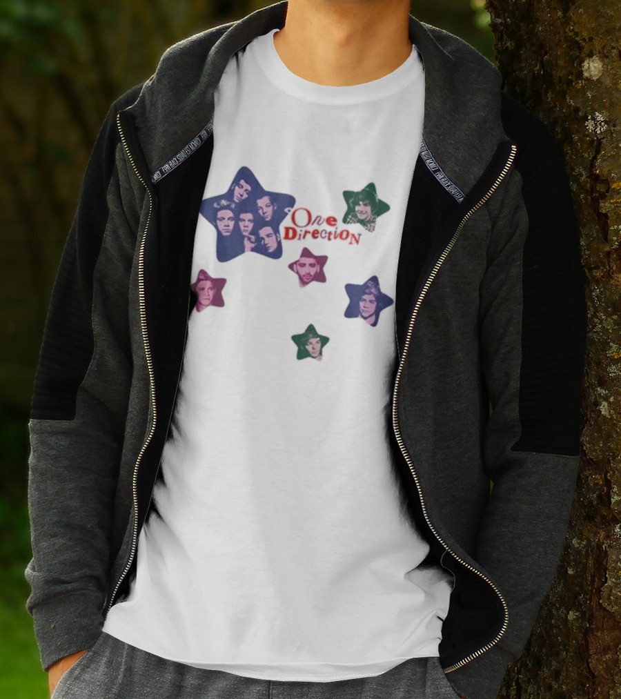 One Direction Colorful Star Faces T-Shirt