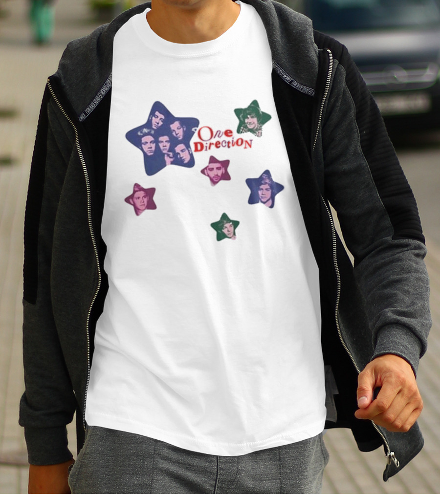 One Direction Colorful Star Faces T-Shirt