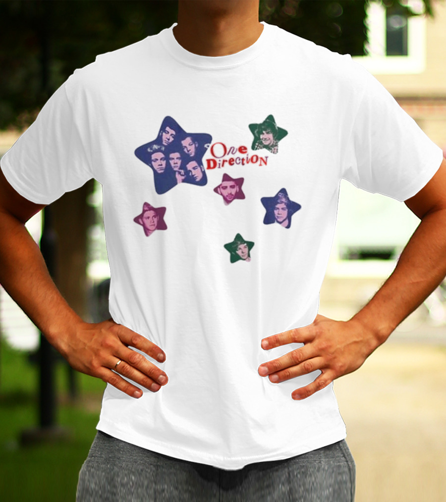 One Direction Colorful Star Faces T-Shirt