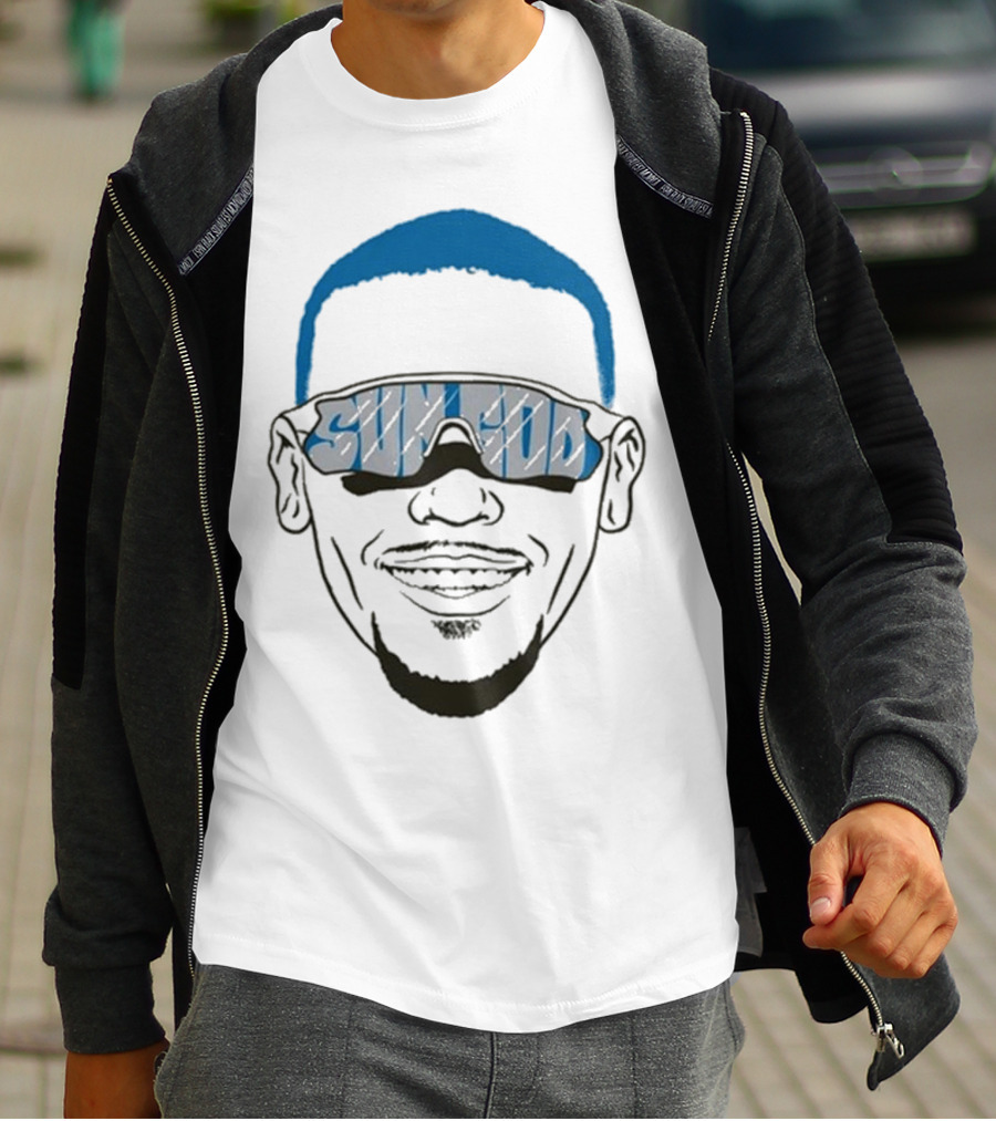 Sun God St Brown Head Sunglasses Smile T-Shirt