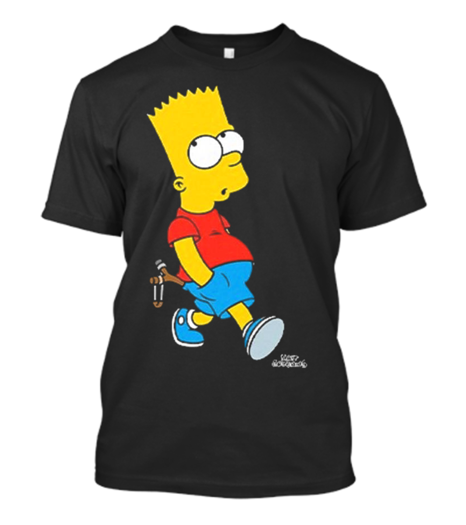 0th Century The Simpsons Bart Simpson With Slingshot Drawing T-Shirt