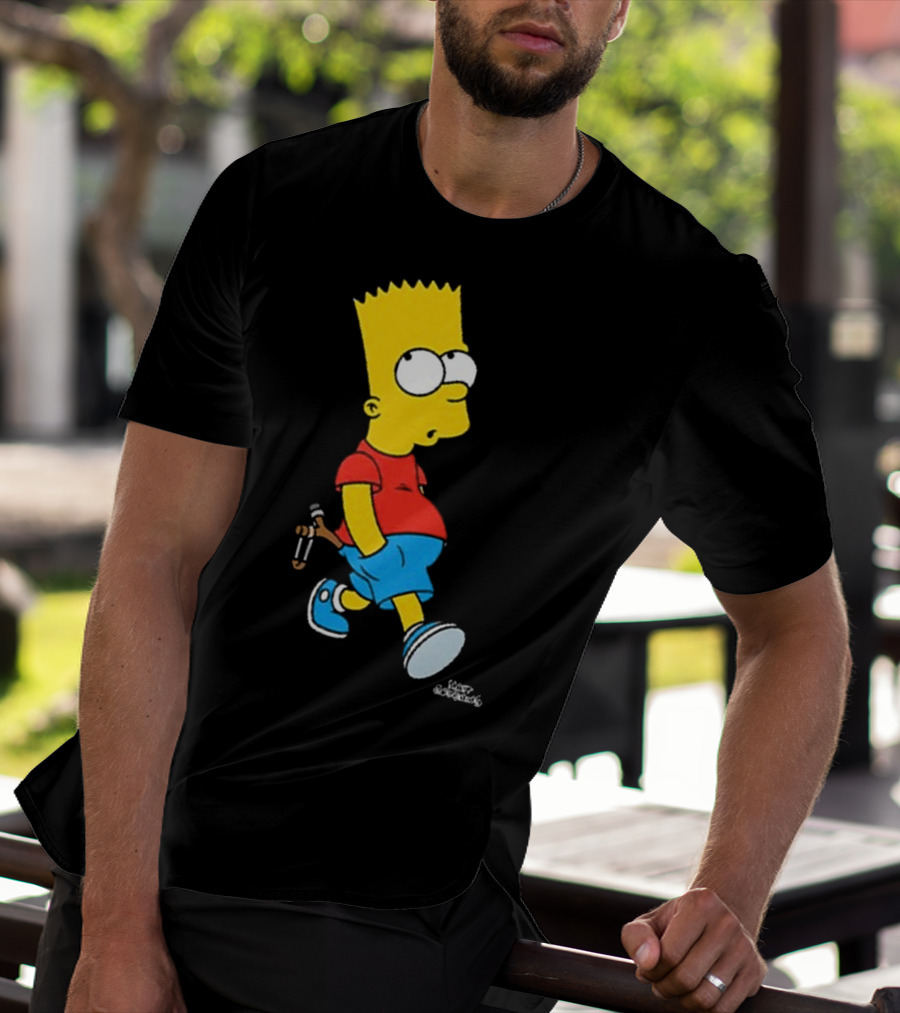 0th Century The Simpsons Bart Simpson With Slingshot Drawing T-Shirt