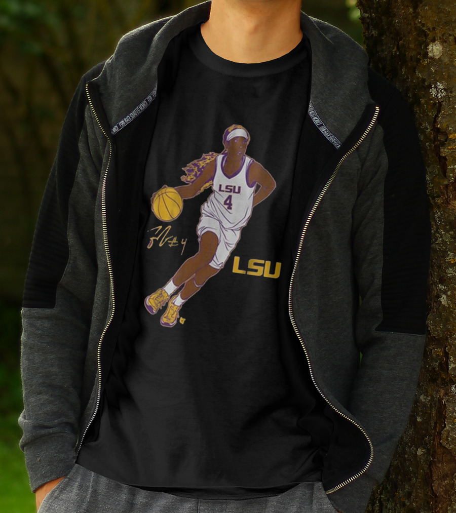 LSU Basketball Flau’jae Johnson Number 4 Superstar Pose T-Shirt