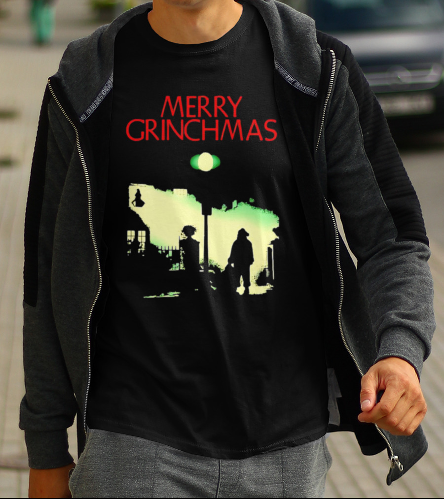 Merry Grinchmas Grinch X The Exorcist Silhouette Scene T-Shirt