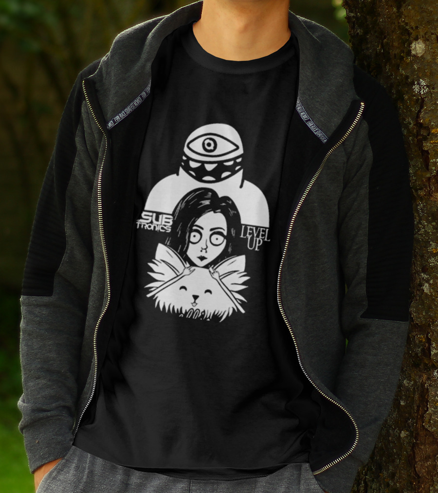 Subtronics Level Up Ellie Art Featuring Eye And Cat Motif T-Shirt