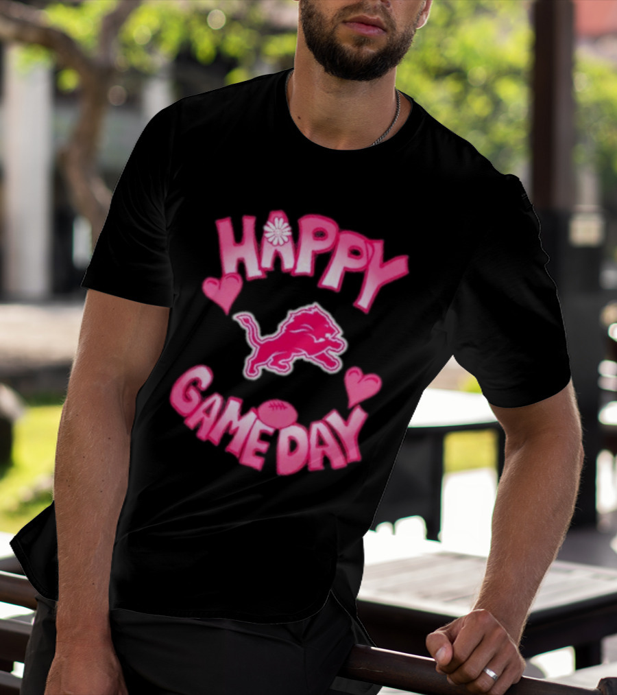 Happy Gameday Detroit Lions Valentine’s Day 2025 T-Shirt