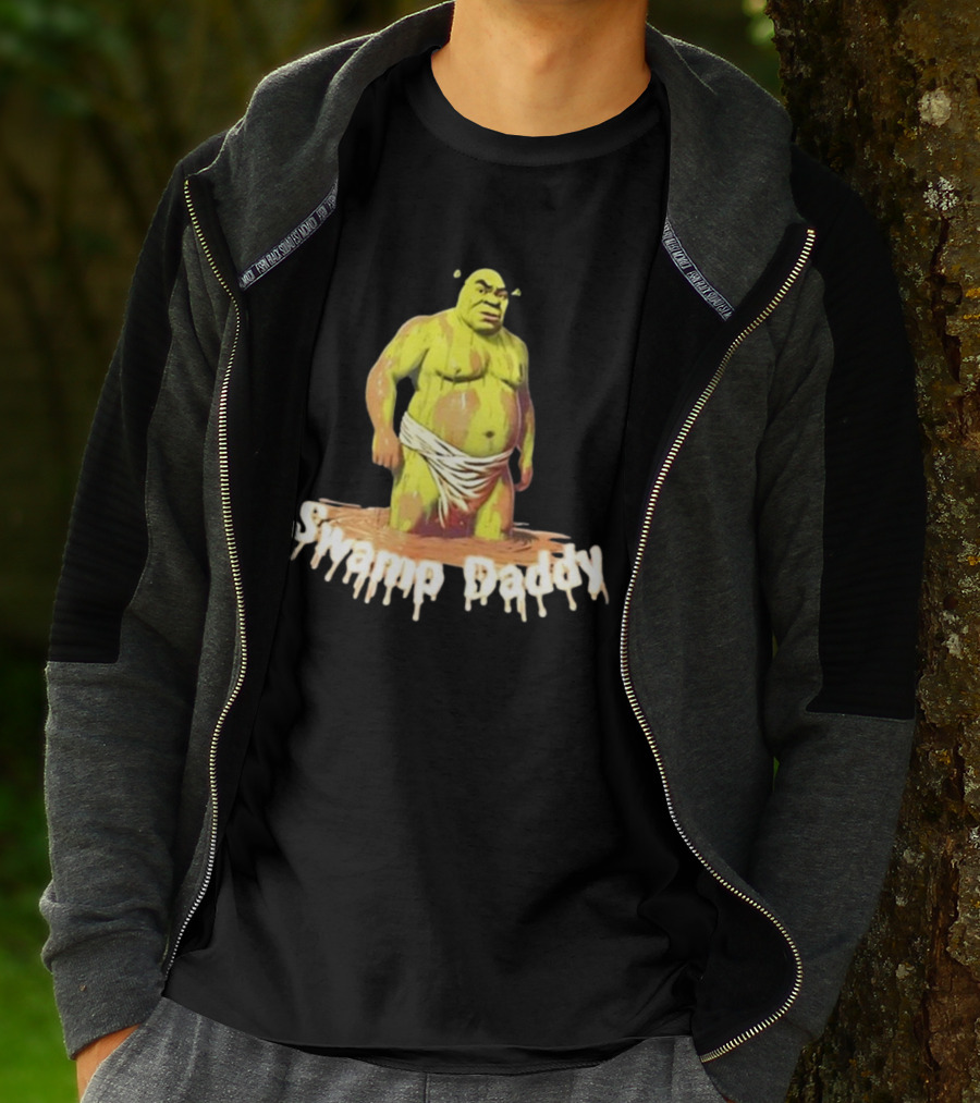 Unethical Threads Swamp Daddy Shrek Dripping Text Image T-Shirt