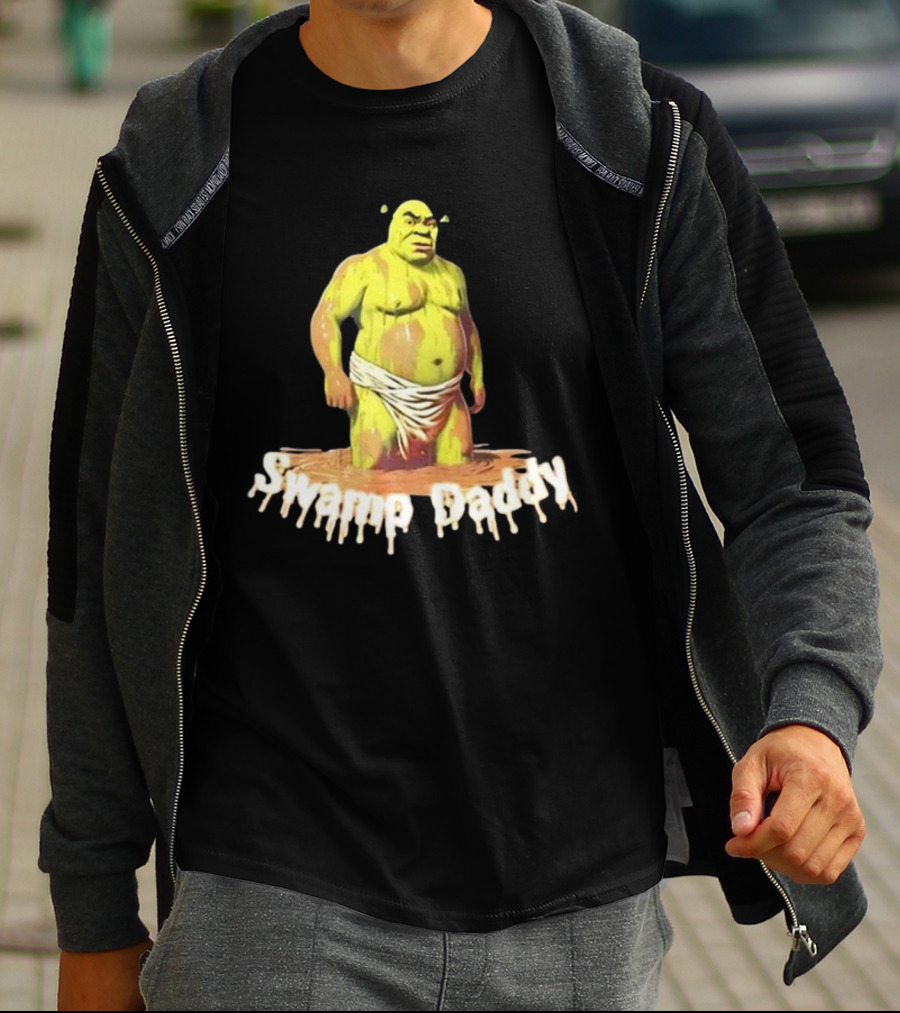 Unethical Threads Swamp Daddy Shrek Dripping Text Image T-Shirt