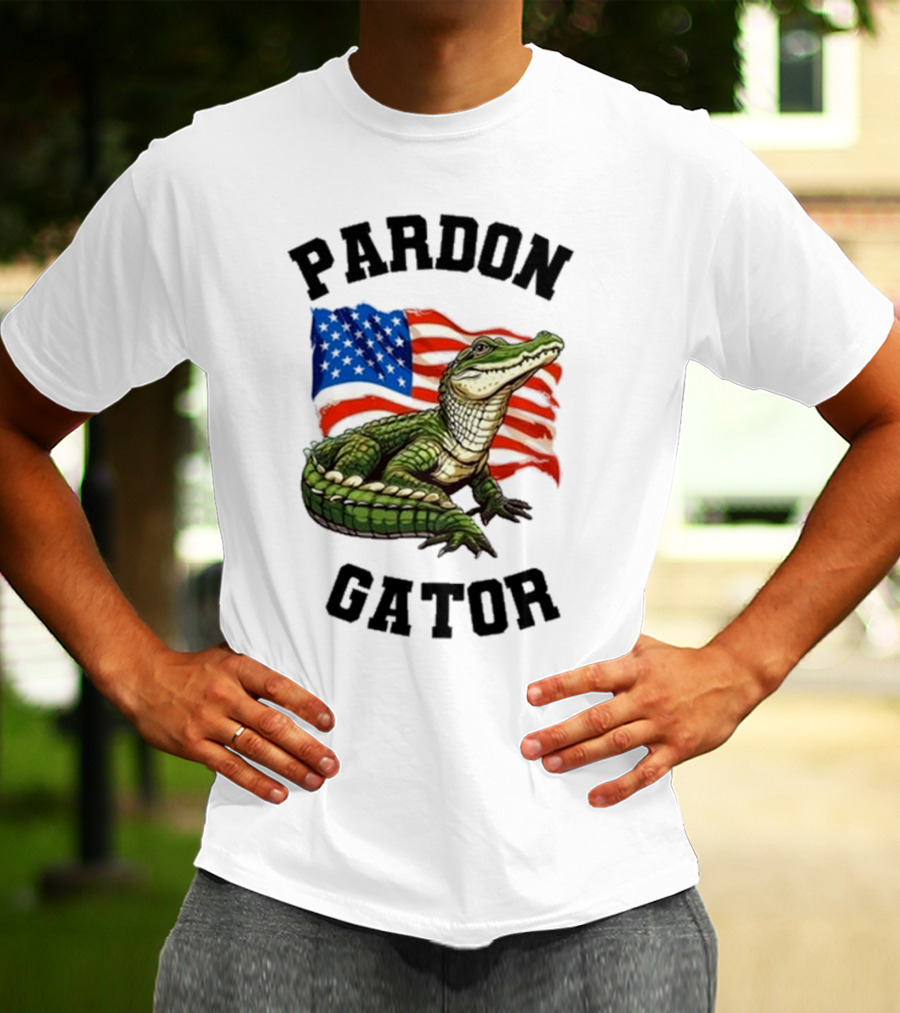 Pardon Gator American Flag Constitutional Gator T-Shirt