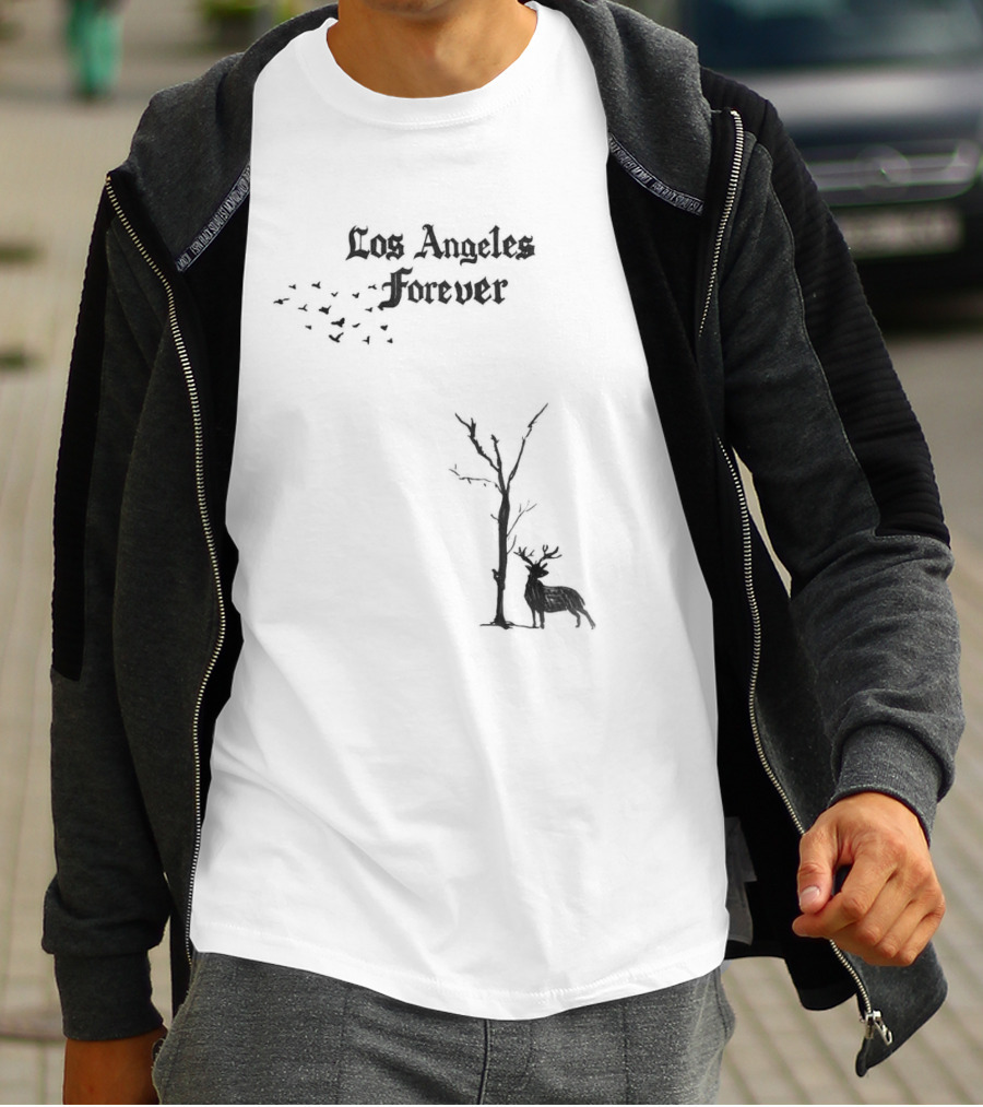 Los Angeles Forever Birds Flying Tree Deer Hila Klein Dedication T-Shirt
