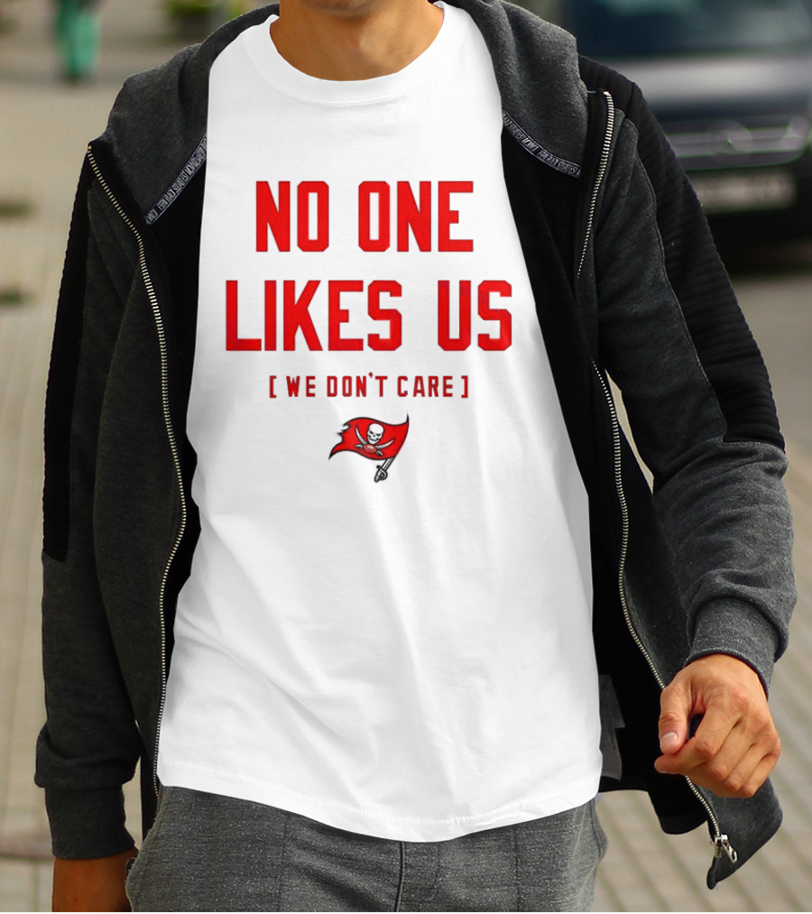 Tampa Bay Buccaneers No One Likes Us We Don’t Care Flag T-Shirt