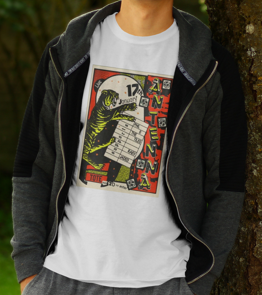 Live At Tote Antenna 17 January Phil The Tiles Raev Jaded 20 To Enter T-Shirt