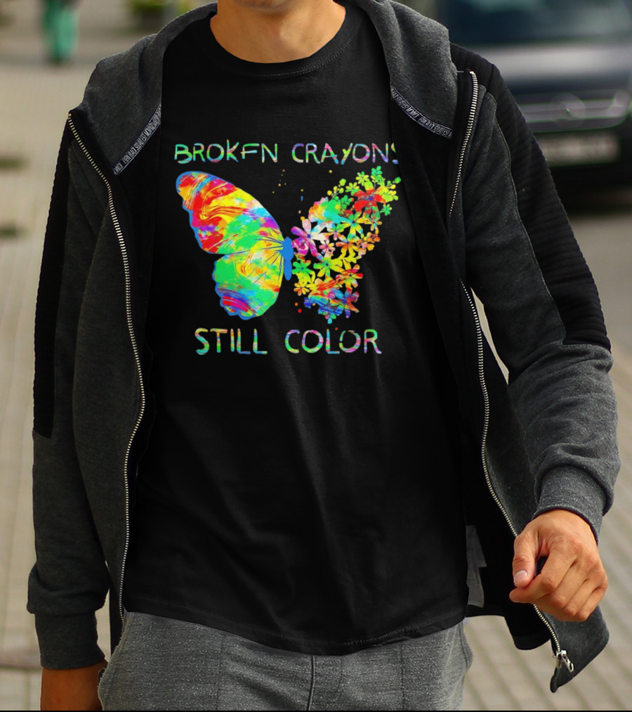 BROKEN CRAYONS STILL COLOR BUTTERFLY T-Shirt