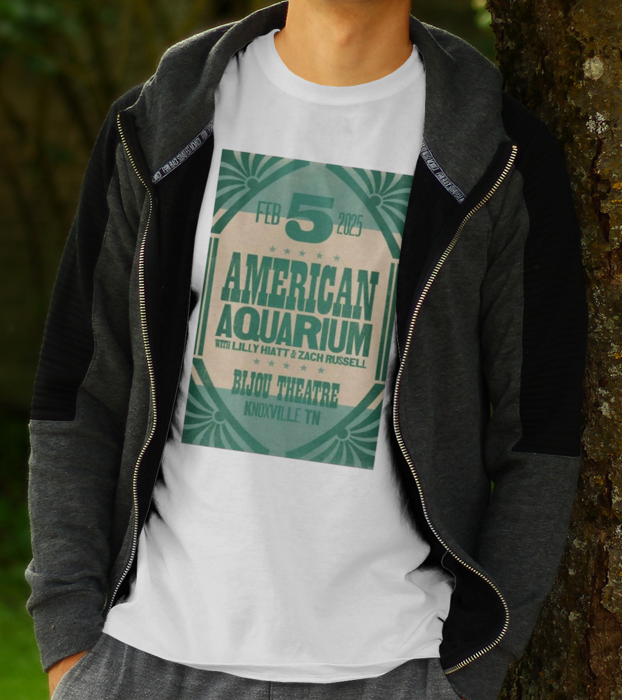 American Aquarium With Lilly Hiatt And Zach Russell Feb 5 2025 Bijou Theatre Knoxville TN T-Shirt