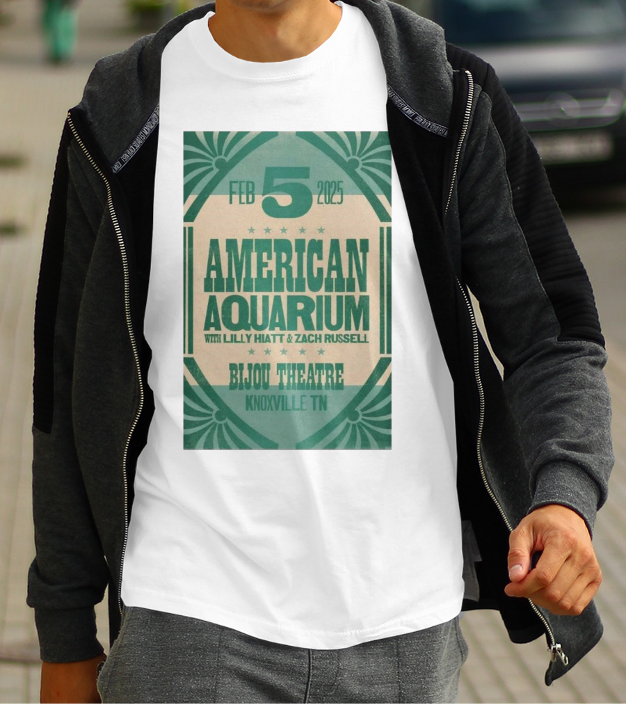 American Aquarium With Lilly Hiatt And Zach Russell Feb 5 2025 Bijou Theatre Knoxville TN T-Shirt