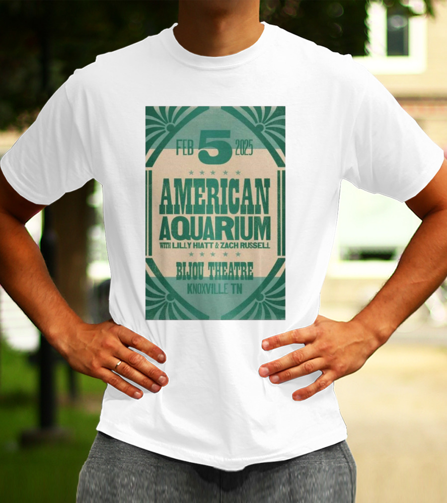 American Aquarium With Lilly Hiatt And Zach Russell Feb 5 2025 Bijou Theatre Knoxville TN T-Shirt