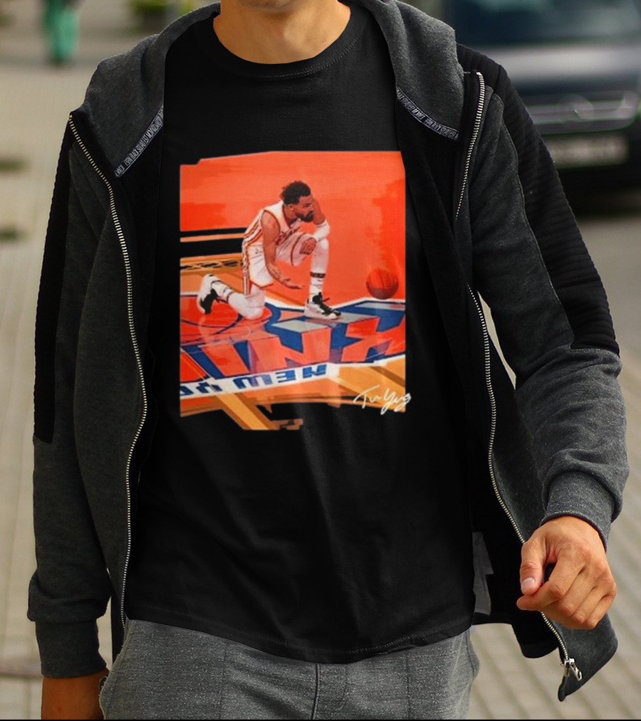 Atlanta Hawks Trae Young Kneeling Basketball New York Signature T-Shirt