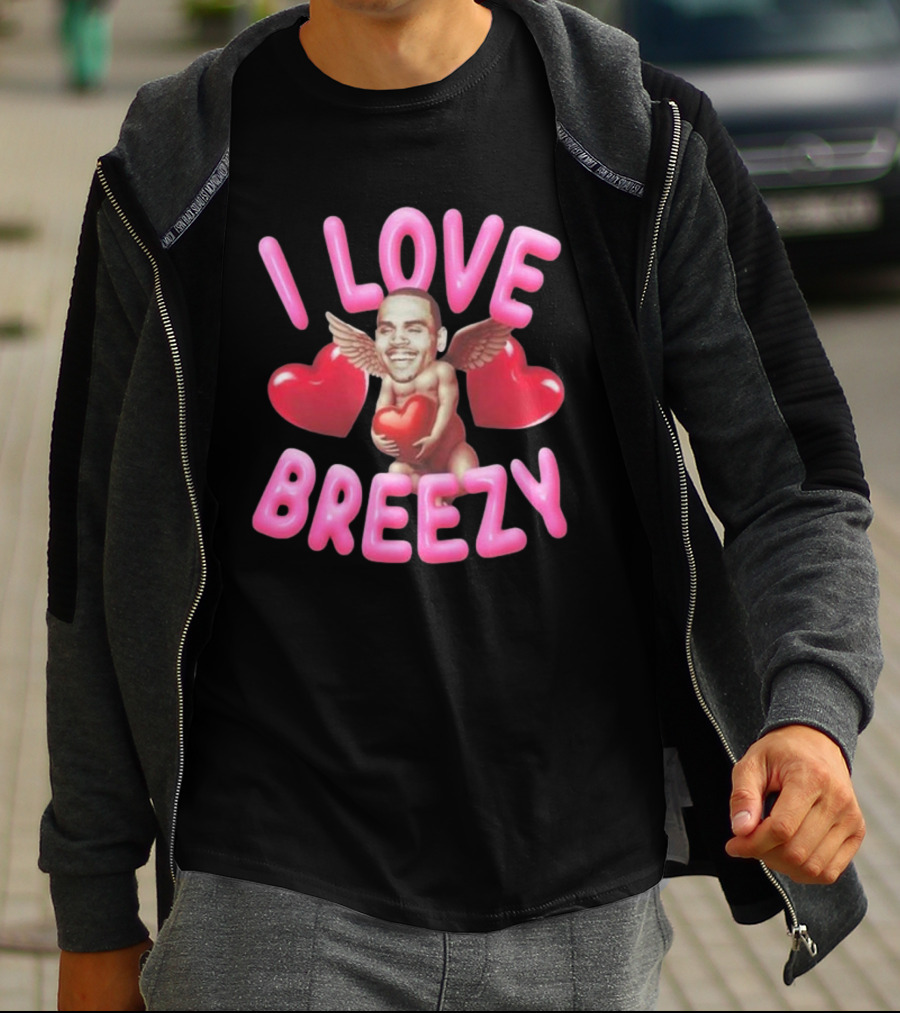 Chris Brown I Love Breezy Cupid Hearts T-Shirt