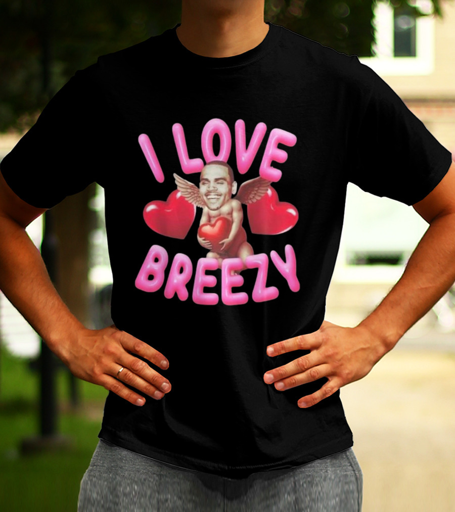 Chris Brown I Love Breezy Cupid Hearts T-Shirt