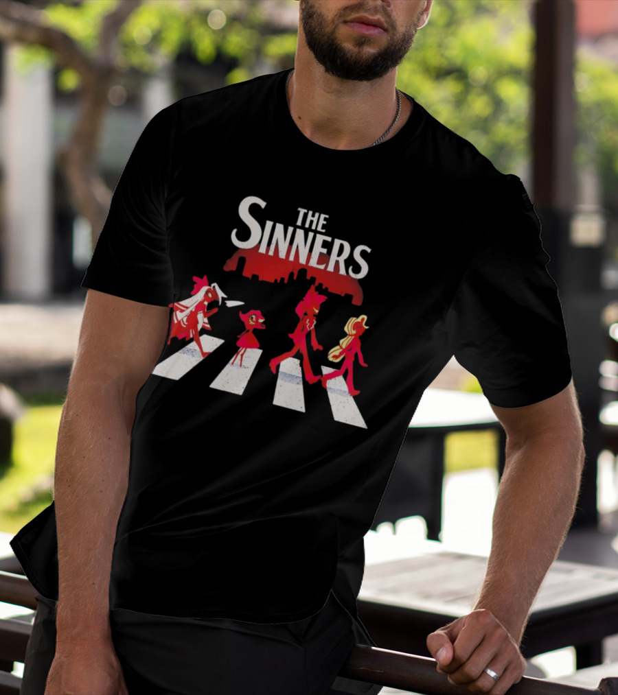 Hazbin Hotel The Sinners Abbey Road Characters Crossing T-Shirt