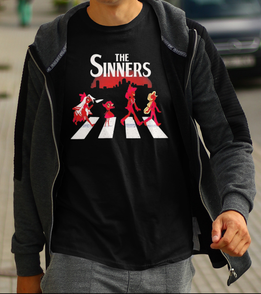 Hazbin Hotel The Sinners Abbey Road Characters Crossing T-Shirt