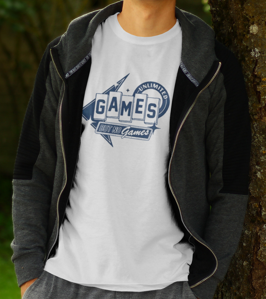 Chuckle Unlimited Games But No Games Ringer T-Shirt