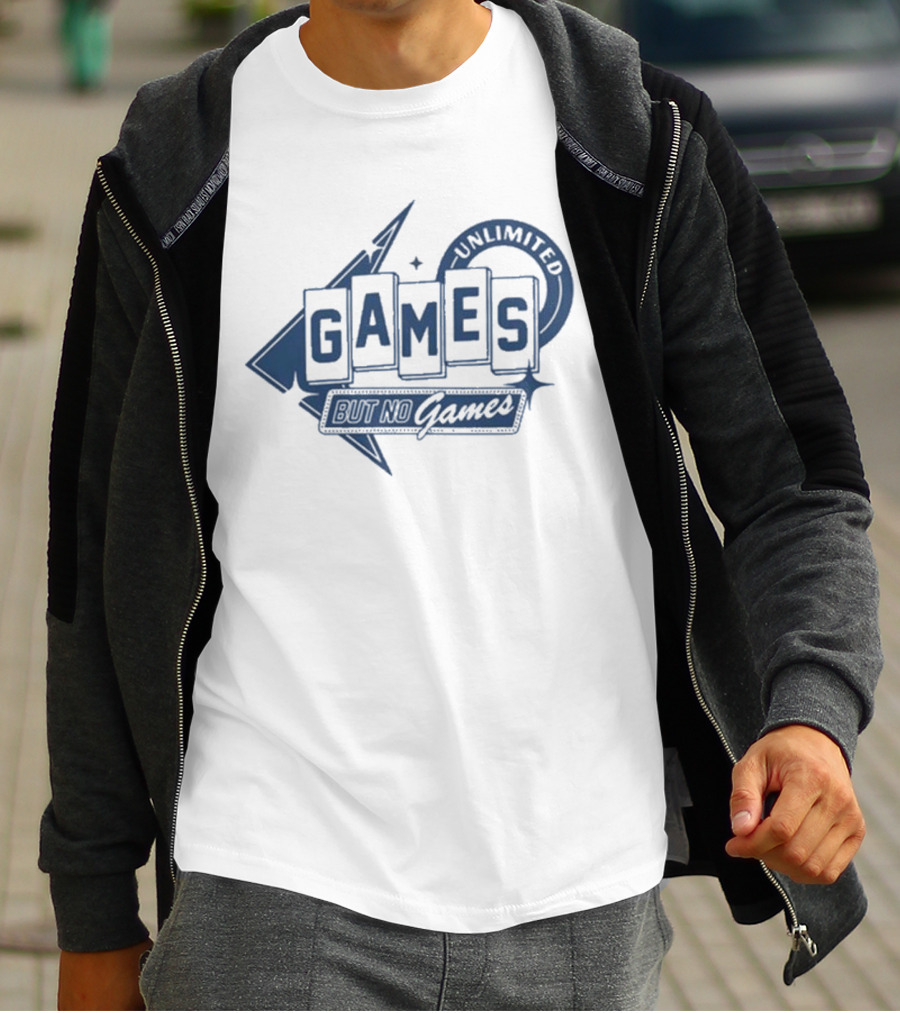 Chuckle Unlimited Games But No Games Ringer T-Shirt