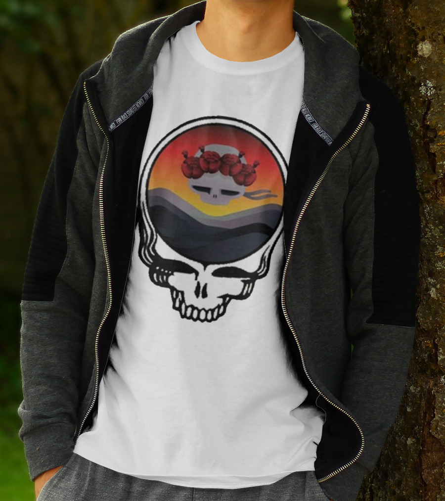 Grateful Dead The Ridge Skull Sunset With Roses T-Shirt