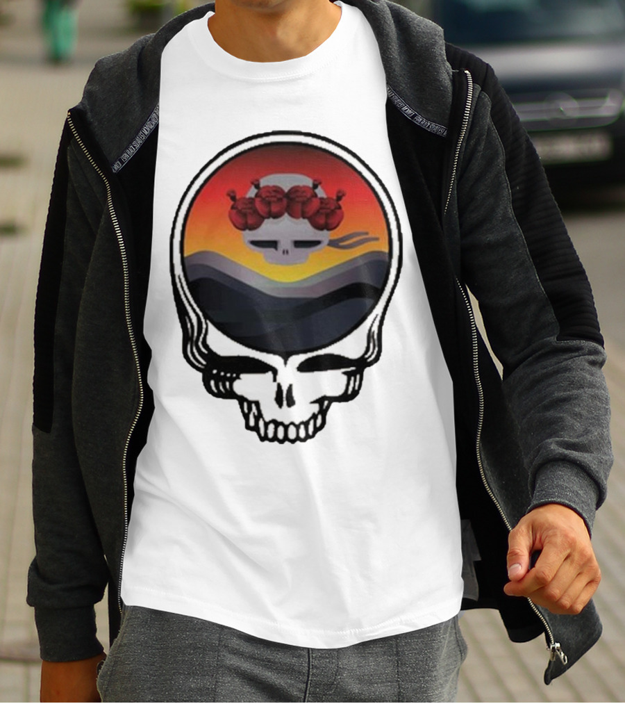 Grateful Dead The Ridge Skull Sunset With Roses T-Shirt
