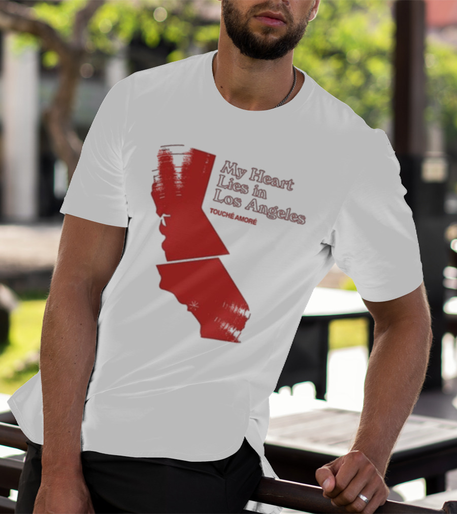 Touché Amoré My Heart Lies In Los Angeles California Map Red T-Shirt