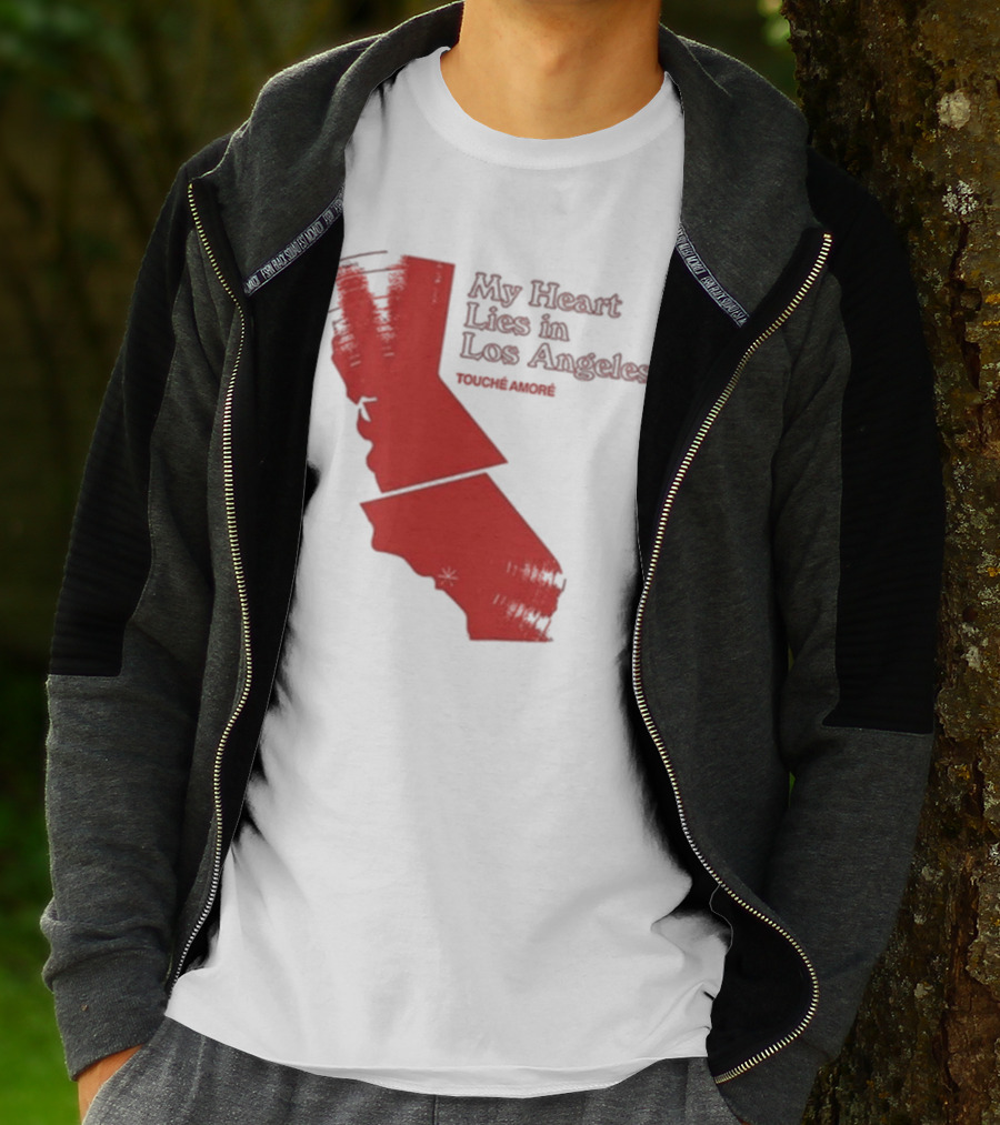 Touché Amoré My Heart Lies In Los Angeles California Map Red T-Shirt