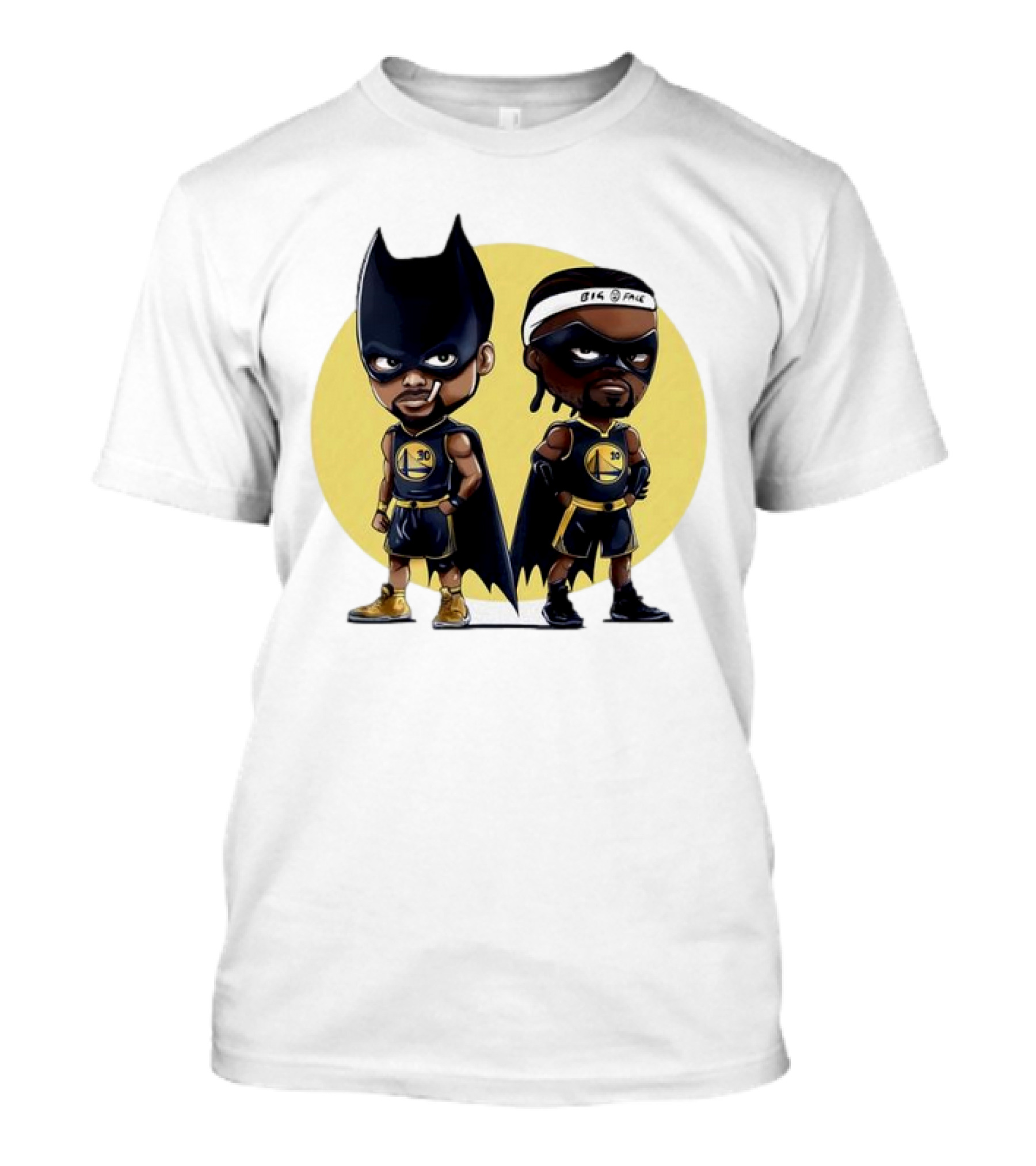 Batman And Robin Chibi Warriors 30 And Headband Duo Big Face T-Shirt