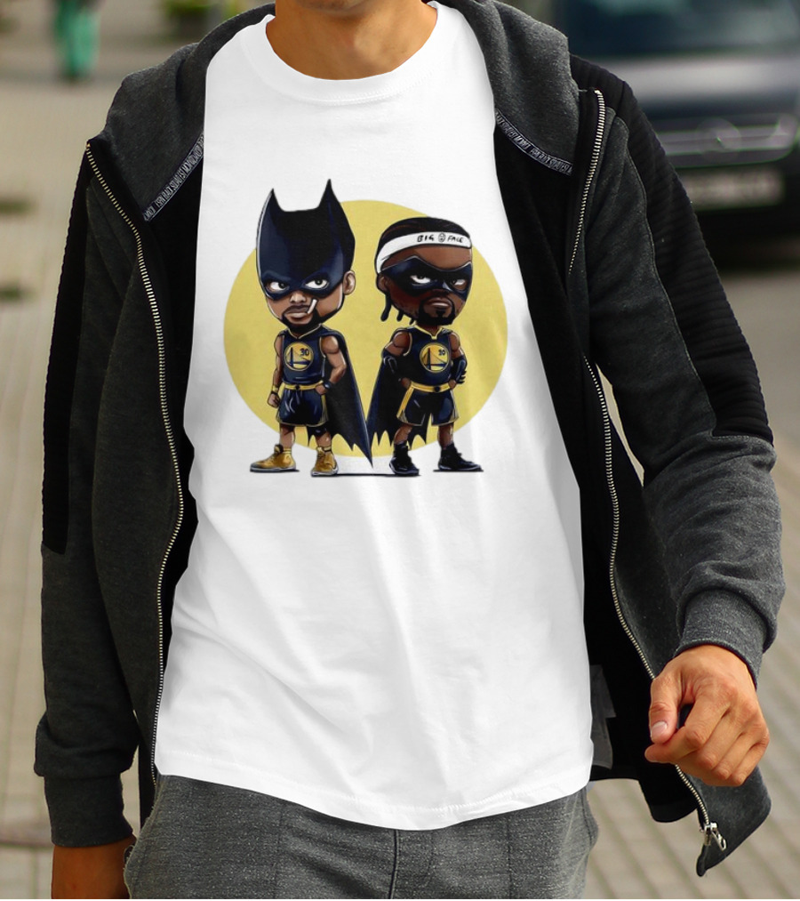 Batman And Robin Chibi Warriors 30 And Headband Duo Big Face T-Shirt