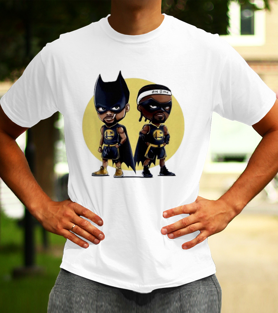Batman And Robin Chibi Warriors 30 And Headband Duo Big Face T-Shirt