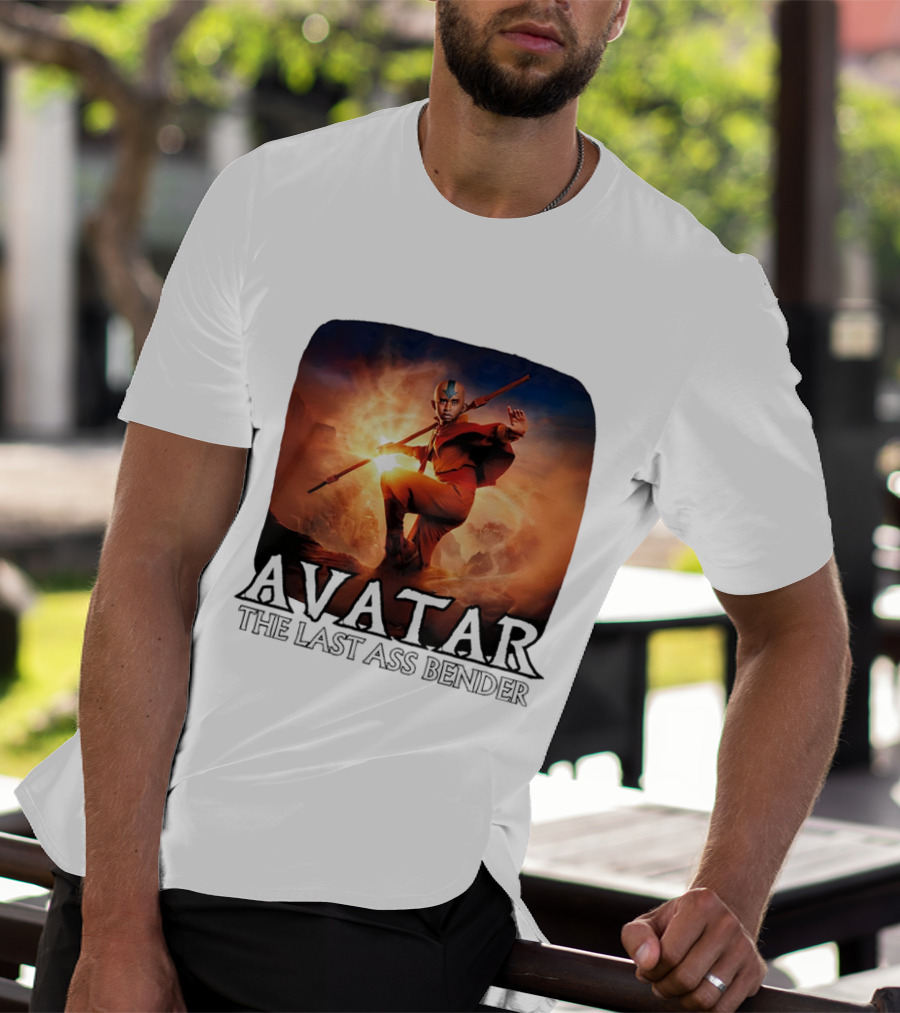 Avatar The Last Ass Bender Aang Parody With Red Outfit And Staff T-Shirt