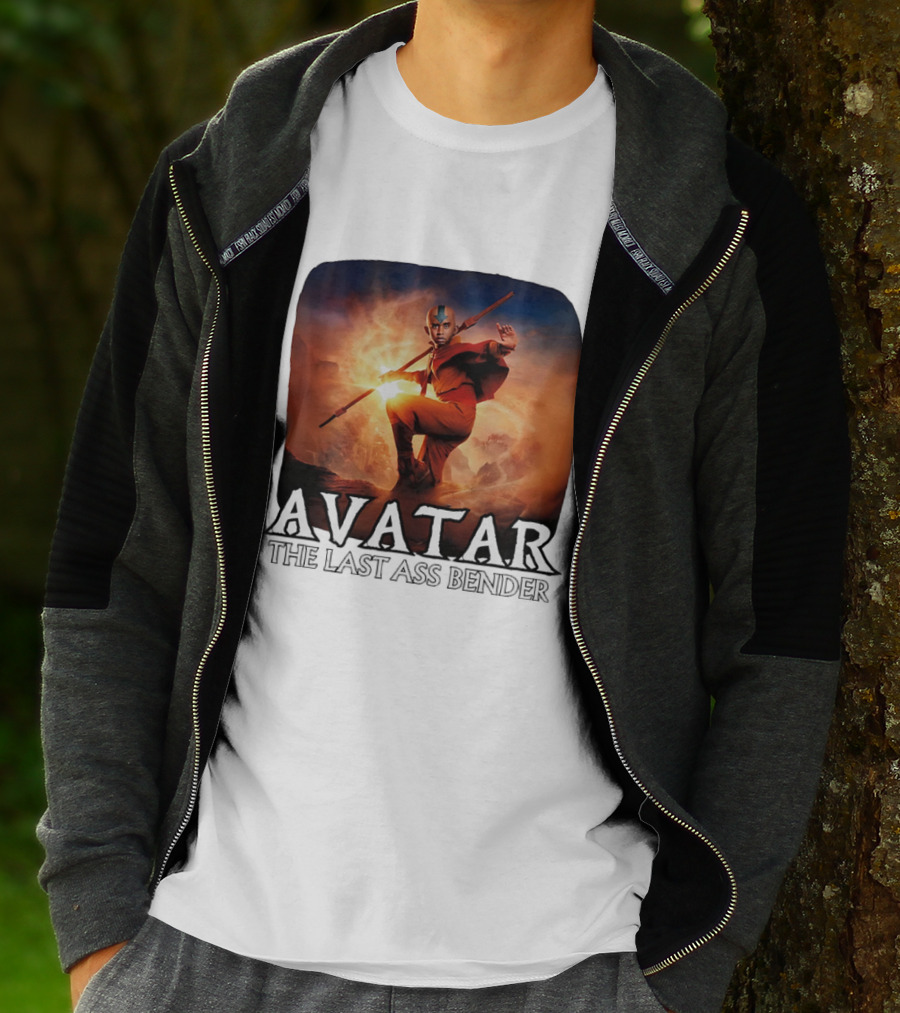 Avatar The Last Ass Bender Aang Parody With Red Outfit And Staff T-Shirt