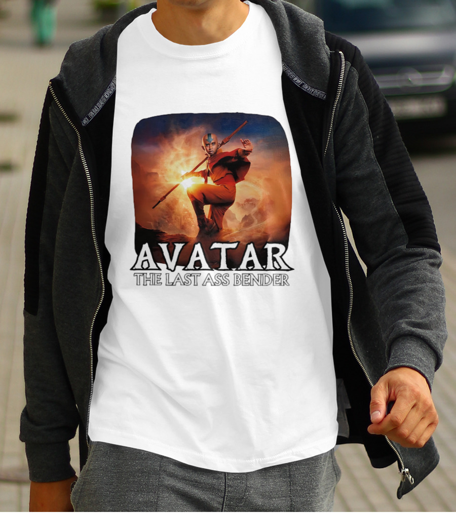 Avatar The Last Ass Bender Aang Parody With Red Outfit And Staff T-Shirt