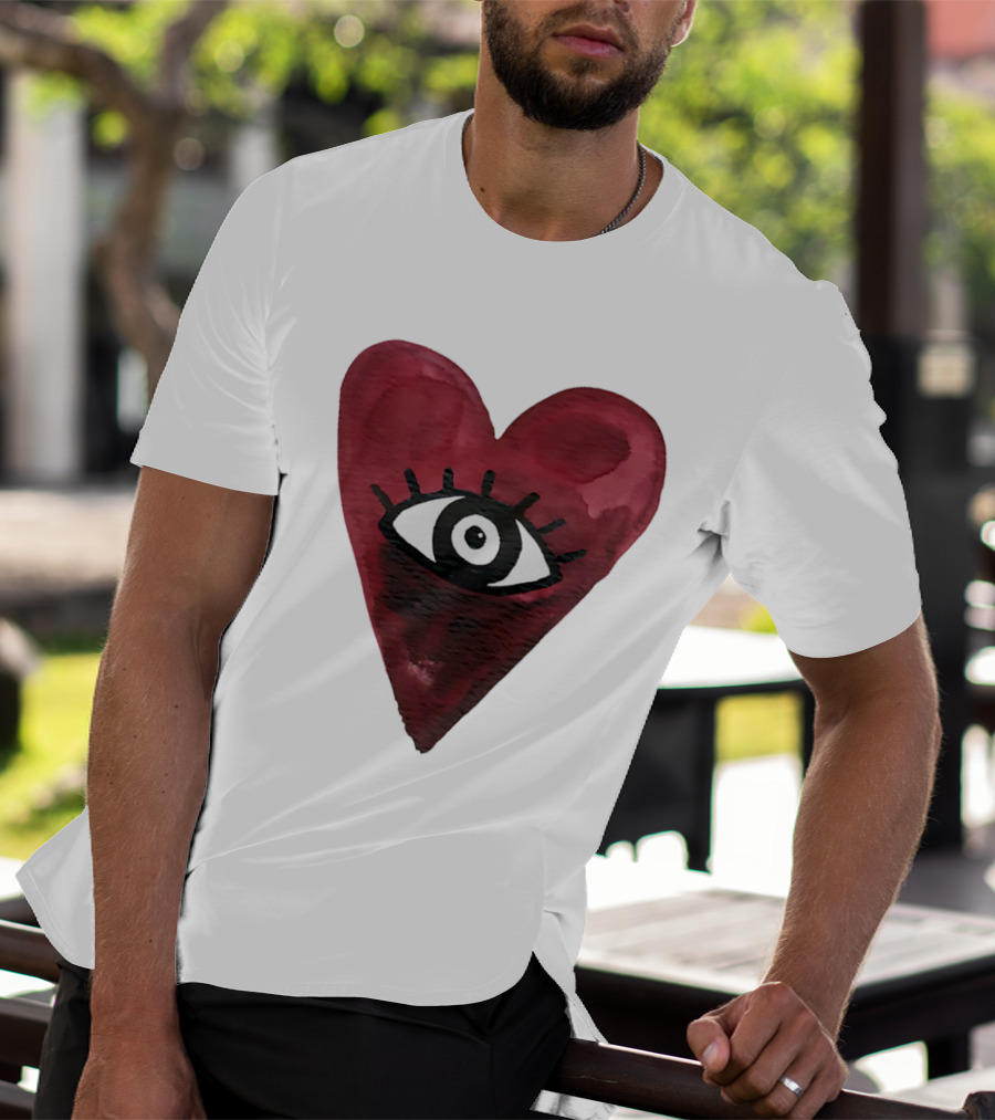 Burgundy Hearts Club Eye Retro T-Shirt