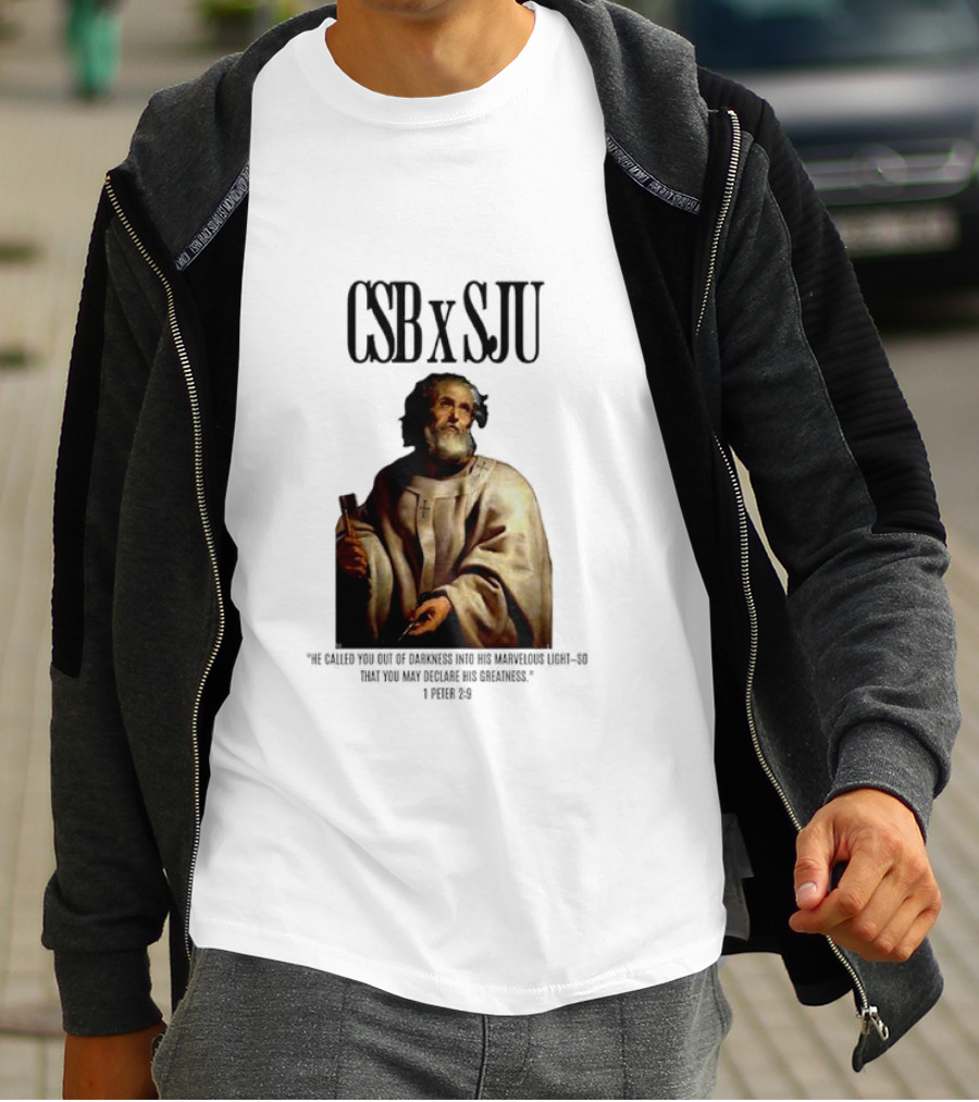 CSB SJU He Called You Out Of Darkness Into His Marvelous Light Saint Peter Painting T-Shirt