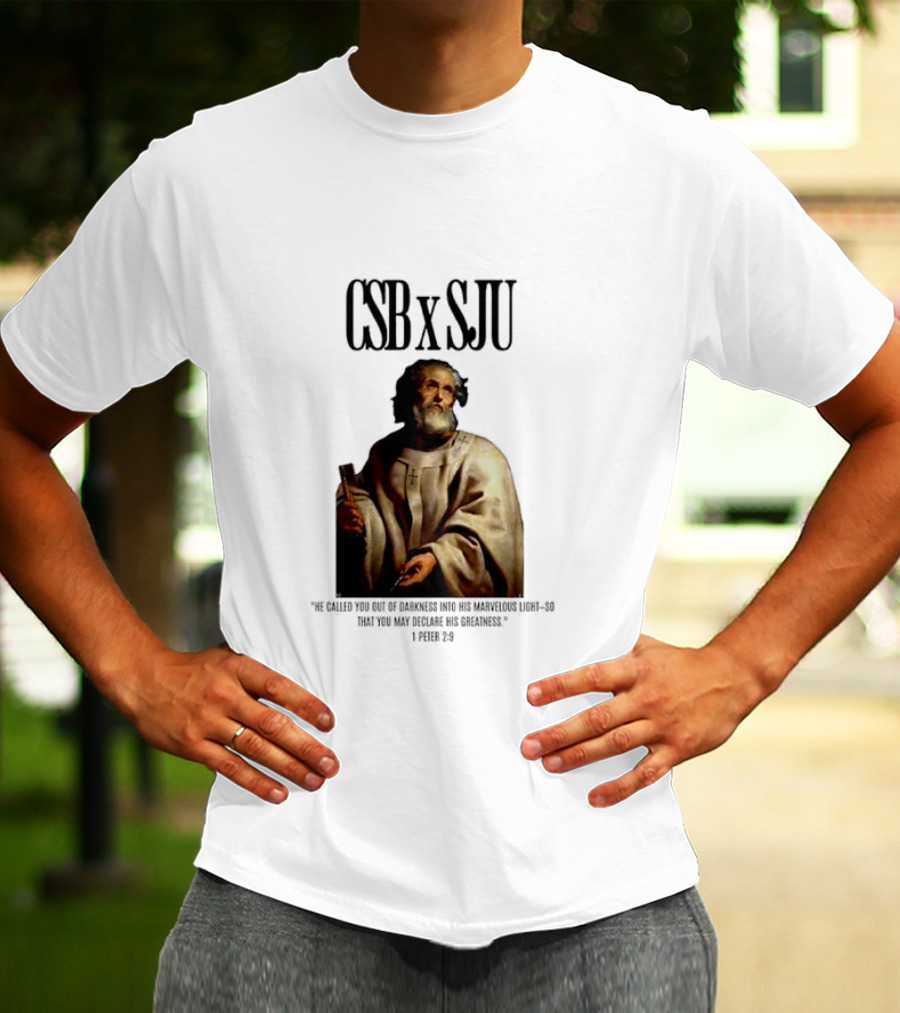 CSB SJU He Called You Out Of Darkness Into His Marvelous Light Saint Peter Painting T-Shirt